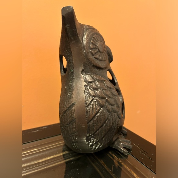 Vintage Cast-Iron Owl Lantern Candle Holder - Picture 3 of 6